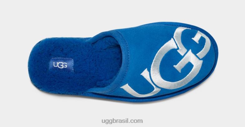 clássico azul/branco 4VTTD1618 UGG homens logotipo arranhado