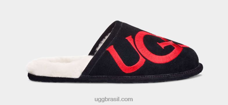 preto 4VTTD1619 UGG homens logotipo arranhado