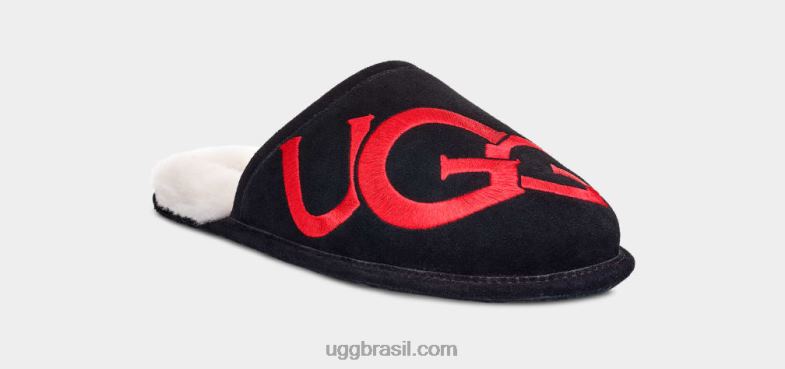 preto 4VTTD1619 UGG homens logotipo arranhado