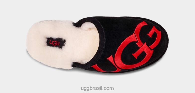 preto 4VTTD1619 UGG homens logotipo arranhado