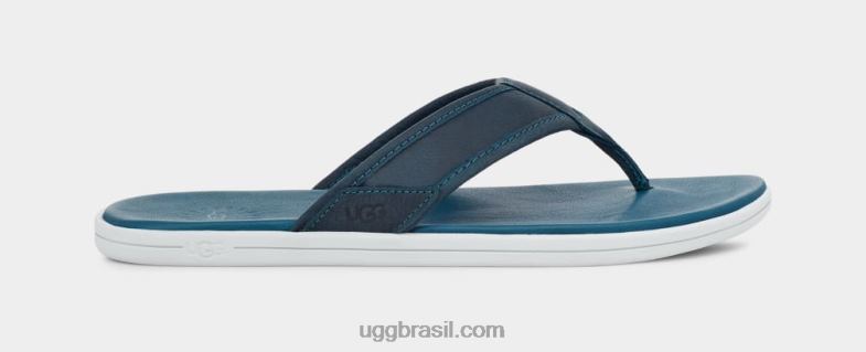 azul marinho 4VTTD236 UGG homens chinelos de couro à beira-mar