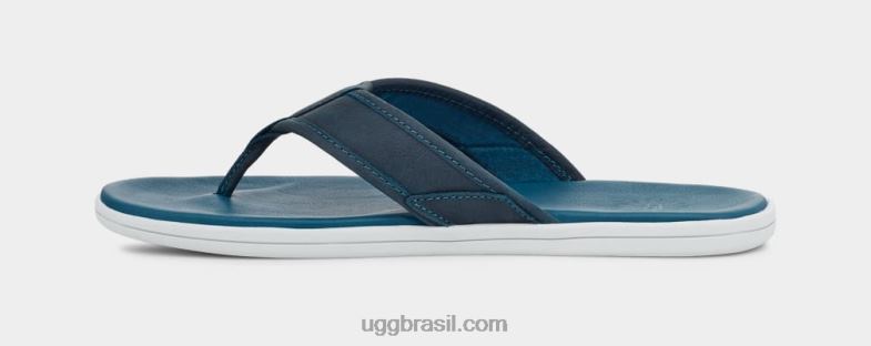 azul marinho 4VTTD236 UGG homens chinelos de couro à beira-mar