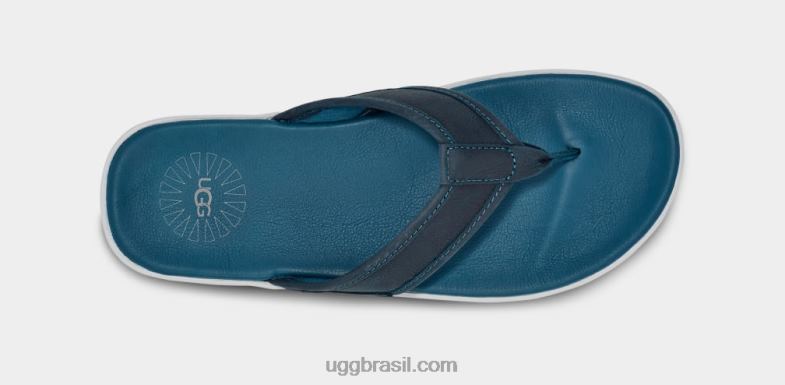 azul marinho 4VTTD236 UGG homens chinelos de couro à beira-mar