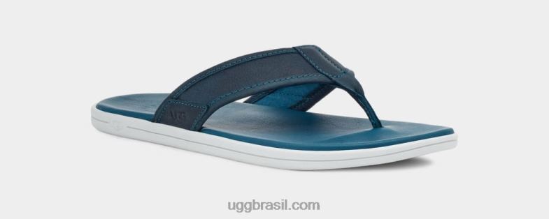 azul marinho 4VTTD236 UGG homens chinelos de couro à beira-mar