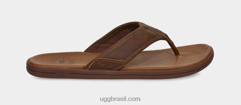 bagagem 4VTTD1549 UGG homens chinelos de couro à beira-mar
