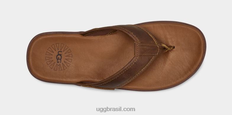 bagagem 4VTTD1549 UGG homens chinelos de couro à beira-mar