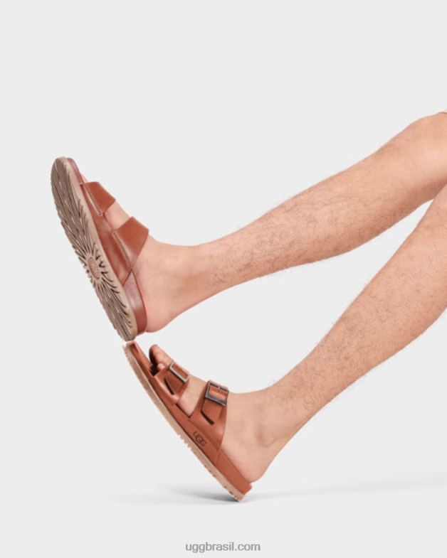 couro conhaque 4VTTD1403 UGG homens corrediça de fivela wainscott