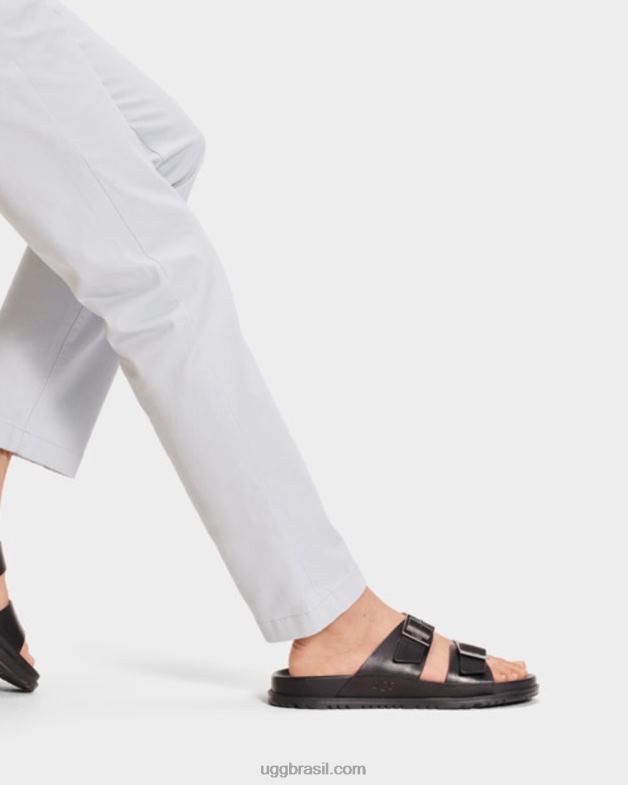 couro preto 4VTTD1404 UGG homens corrediça de fivela wainscott