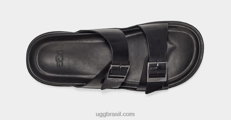 couro preto 4VTTD1404 UGG homens corrediça de fivela wainscott