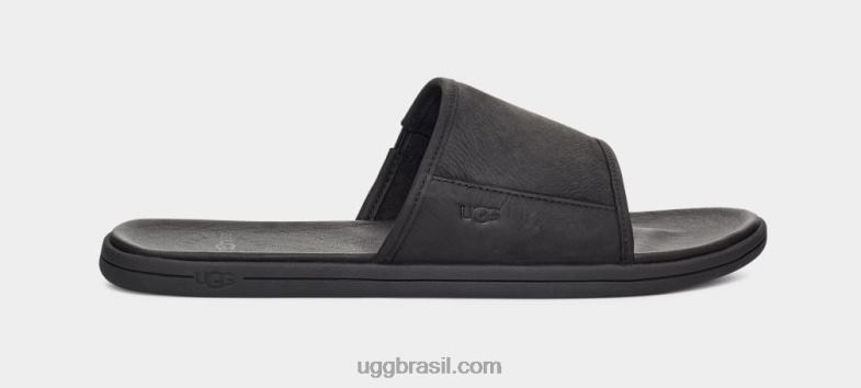 couro preto 4VTTD1545 UGG homens escorrega à beira-mar