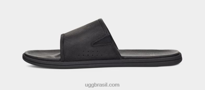 couro preto 4VTTD1545 UGG homens escorrega à beira-mar