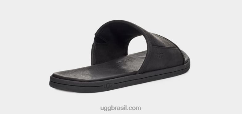 couro preto 4VTTD1545 UGG homens escorrega à beira-mar