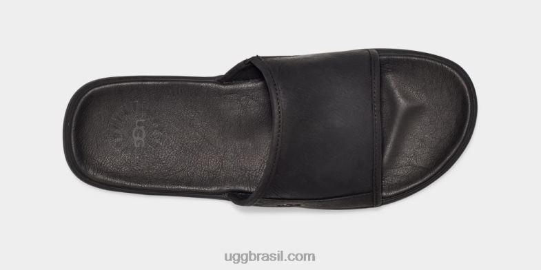 couro preto 4VTTD1545 UGG homens escorrega à beira-mar