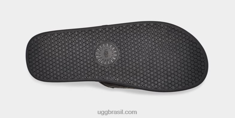 couro preto 4VTTD1545 UGG homens escorrega à beira-mar