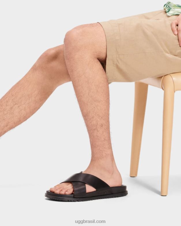 couro preto 4VTTD2302 UGG homens corrediça wainscott