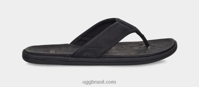 preto 4VTTD1550 UGG homens chinelos de couro à beira-mar