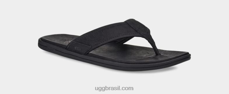 preto 4VTTD1550 UGG homens chinelos de couro à beira-mar