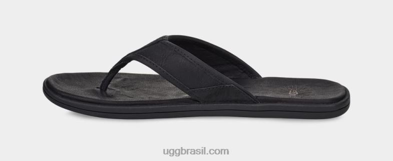 preto 4VTTD1550 UGG homens chinelos de couro à beira-mar
