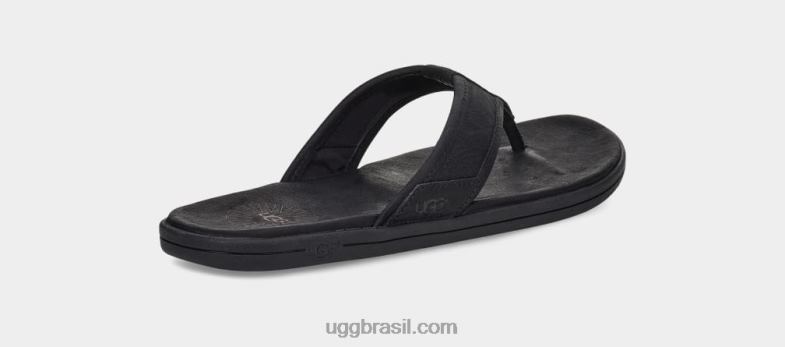 preto 4VTTD1550 UGG homens chinelos de couro à beira-mar