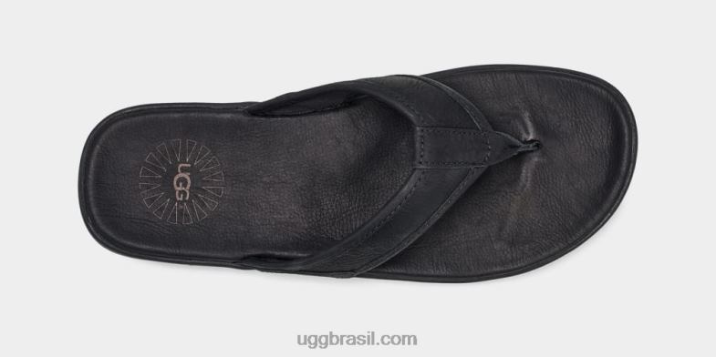 preto 4VTTD1550 UGG homens chinelos de couro à beira-mar