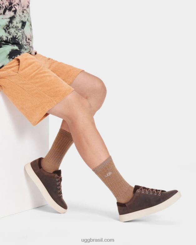 couro pardo 4VTTD2293 UGG homens baysider tempo baixo