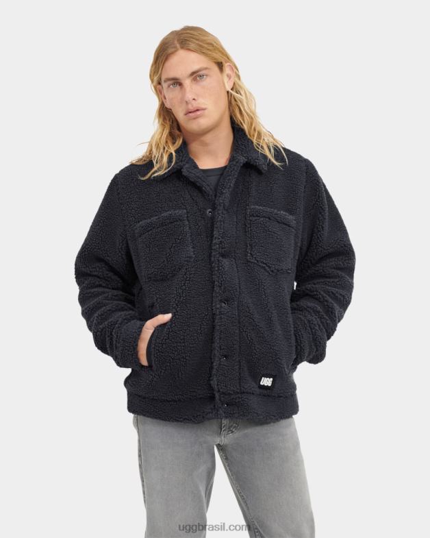 cinza escura 4VTTD1887 UGG homens Jaqueta Trucker Janson Sherpa