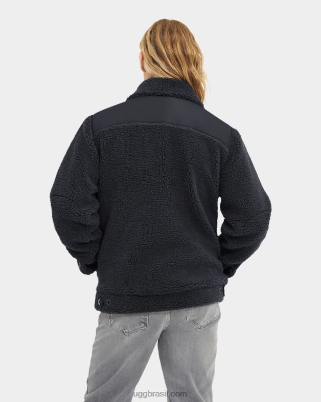 cinza escura 4VTTD1887 UGG homens Jaqueta Trucker Janson Sherpa
