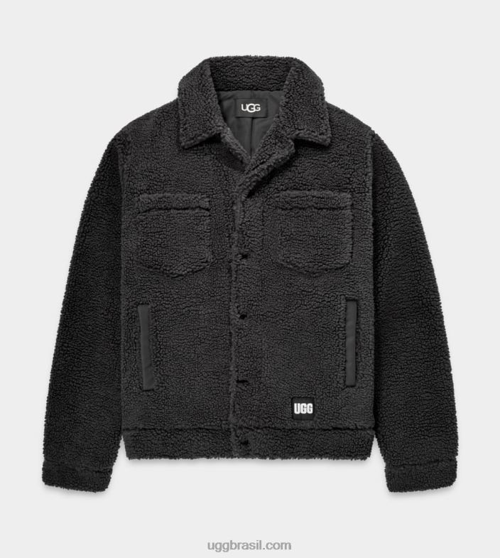 cinza escura 4VTTD1887 UGG homens Jaqueta Trucker Janson Sherpa
