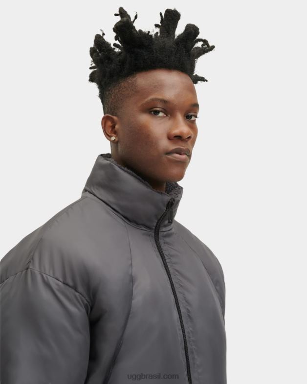 cinza escura 4VTTD1892 UGG homens damion sherpa jaqueta puffer