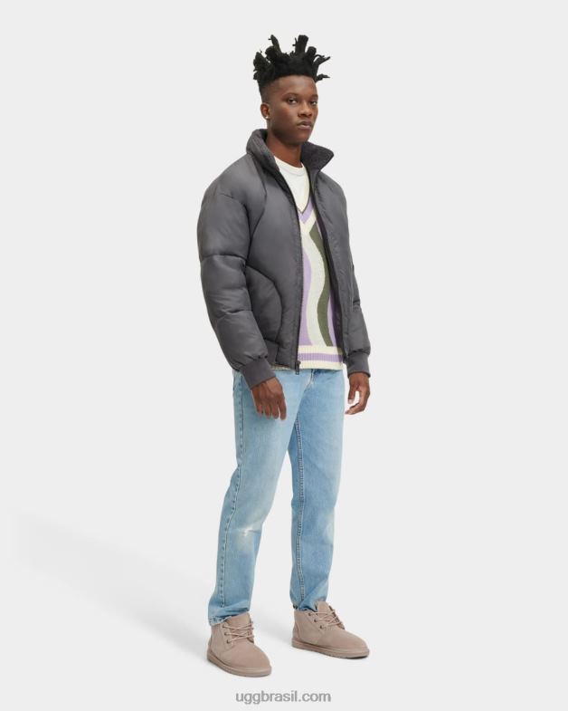 cinza escura 4VTTD1892 UGG homens damion sherpa jaqueta puffer
