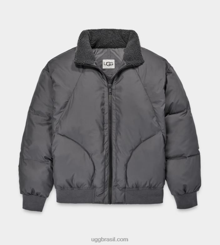 cinza escura 4VTTD1892 UGG homens damion sherpa jaqueta puffer