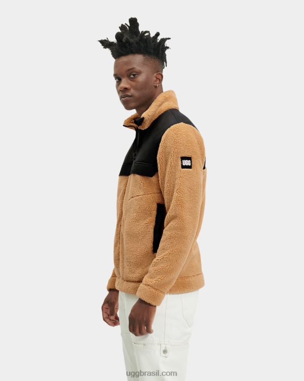 missô/alcatrão 4VTTD1863 UGG homens jaqueta sherpa seth bloqueada