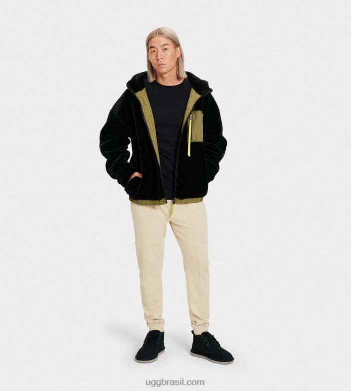 preto 4VTTD1904 UGG homens kairo jaqueta de pele falsa