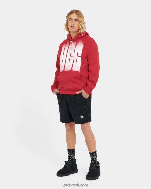 comprimento de onda vermelho samba 4VTTD1879 UGG homens comprimento de onda do moletom com capuz terrance