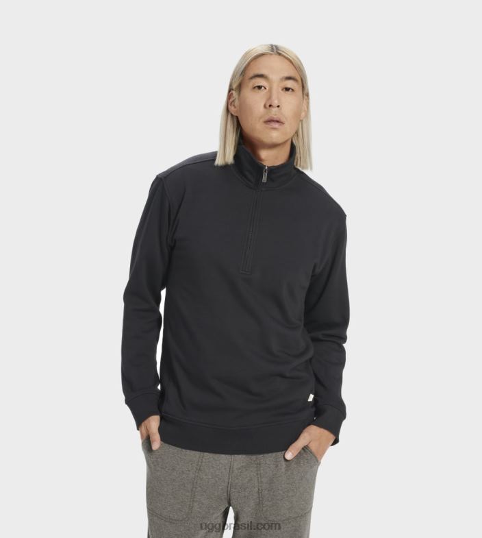 preto 4VTTD1848 UGG homens pulôver zeke meio zíper