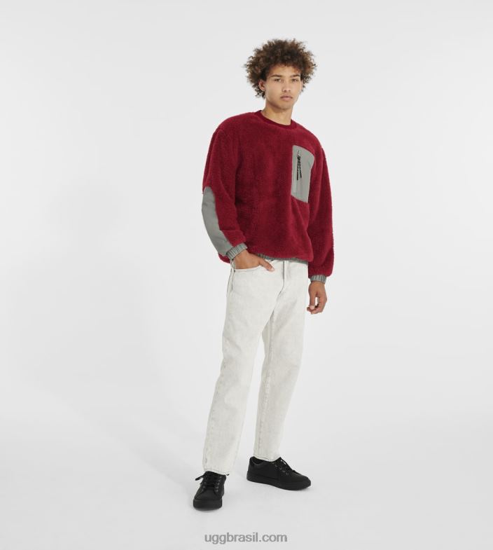 rico vermelho/pedra 4VTTD295 UGG homens gola redonda niko sherpa