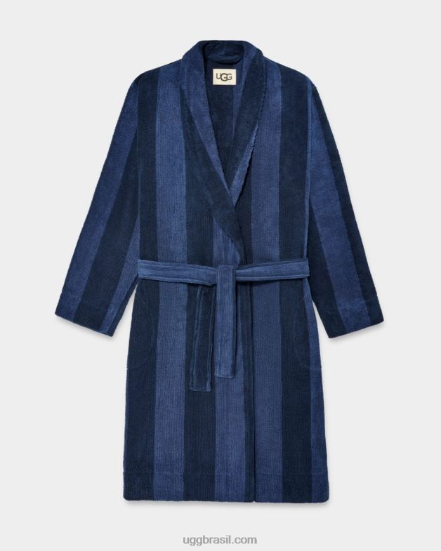 céu escuro/faixa azul marinho 4VTTD1919 UGG homens roupão felpudo turner