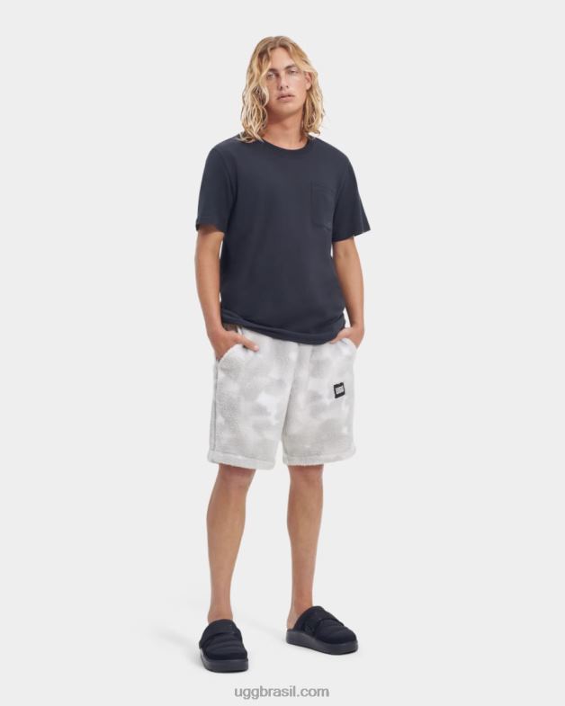 camuflagem de paz de papoula branca 4VTTD271 UGG homens short eckard sherpa
