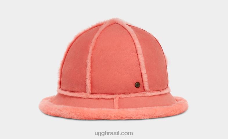 estrela do mar rosa 4VTTD154 UGG mulheres chapéu de balde de pele de carneiro