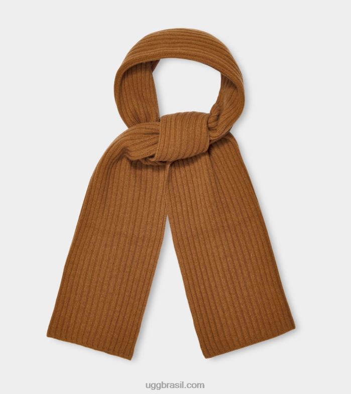 camello scuro 4VTTD1197 UGG mulheres cachecol de tricô pryce