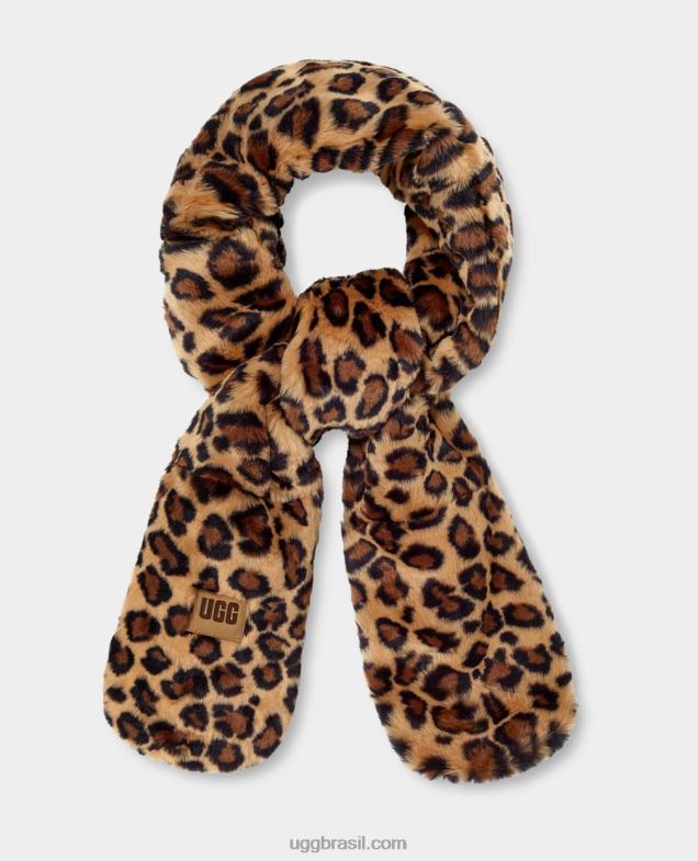 manchado natural 4VTTD140 UGG mulheres lenço oblongo de pele falsa