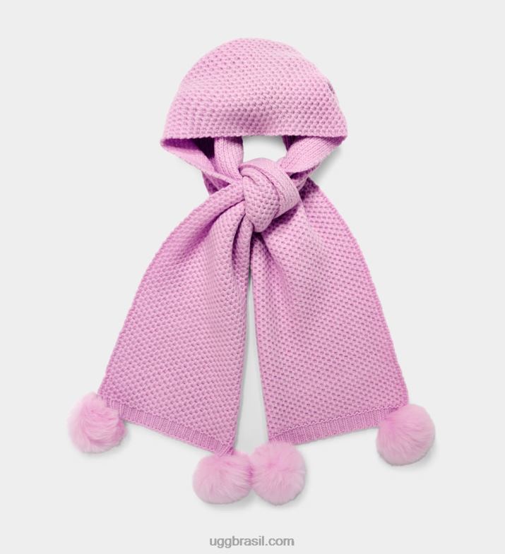 quartzo rosa 4VTTD171 UGG mulheres cachecol favo de mel aislinn com pompom