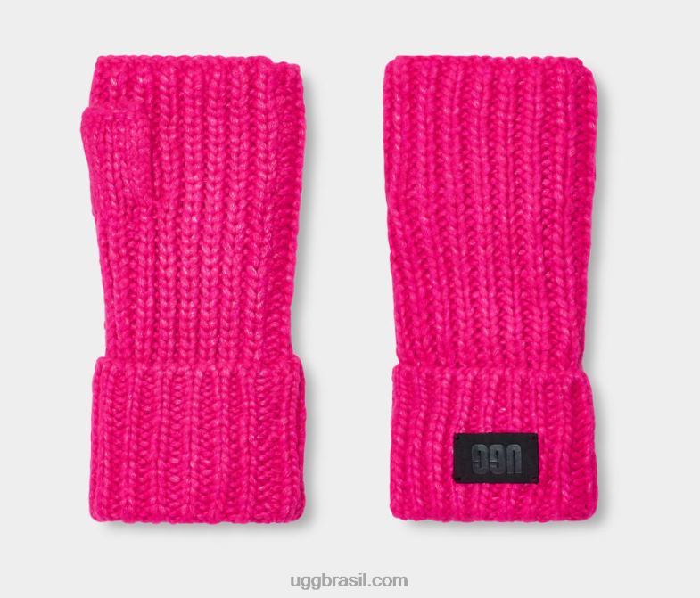 Rosa neon 4VTTD2256 UGG mulheres luva grossa sem dedos