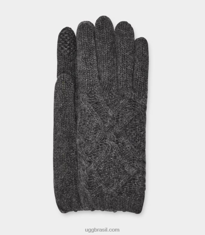 cinza urze médio 4VTTD1349 UGG mulheres luva de malha desmond cable