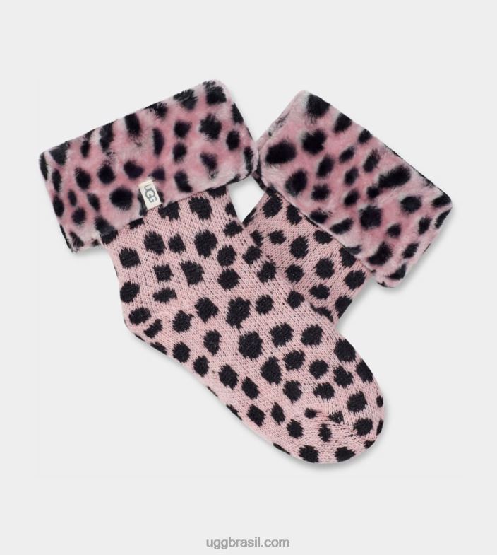 chita vieira rosa 4VTTD770 UGG mulheres meia forrada de lã lita