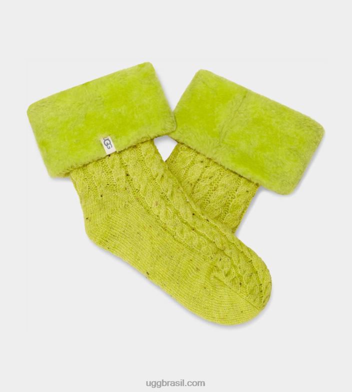 limão 4VTTD768 UGG mulheres meia forrada de lã lita