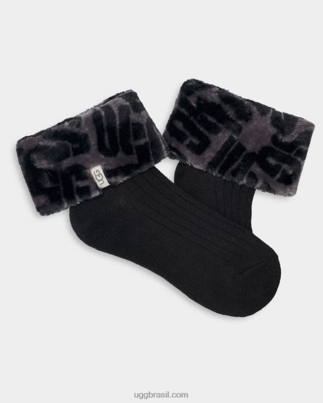 monograma preto 4VTTD410 UGG mulheres lita meia ii