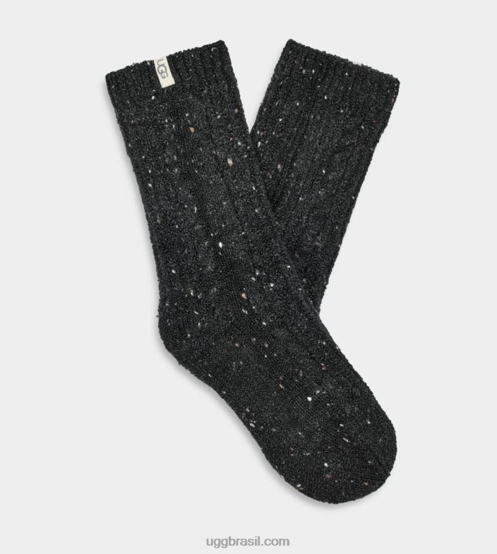 preto salpicado 4VTTD683 UGG mulheres meia de tricô radell cable