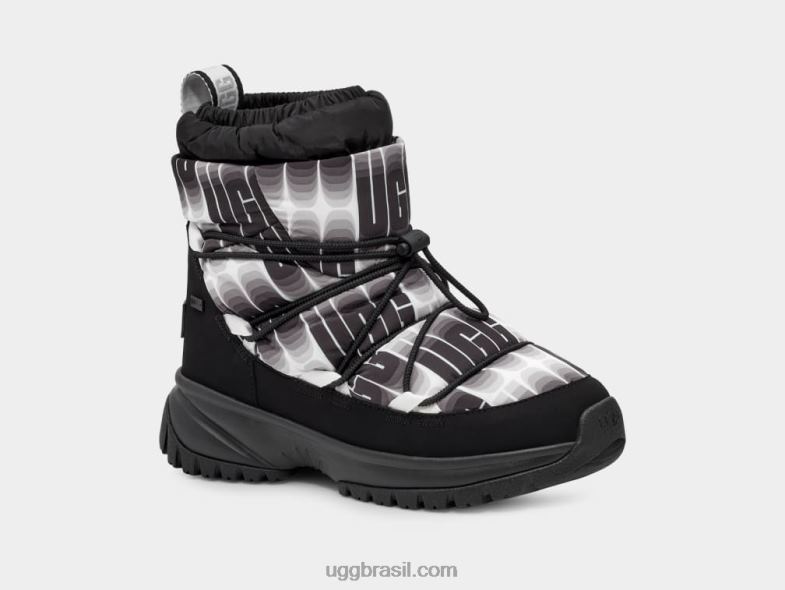 Preto branco 4VTTD17 UGG mulheres Yose puffer comprimento de onda médio