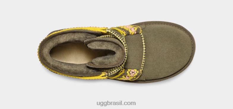 azeitona queimada 4VTTD2135 UGG mulheres plataforma de trança clássica mini ii